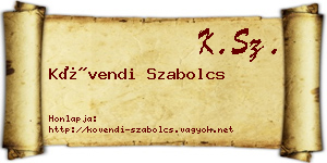 Kövendi Szabolcs névjegykártya