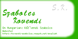 szabolcs kovendi business card